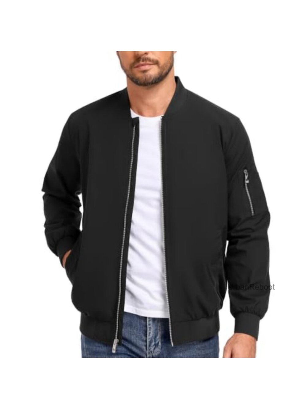 Men's Lightweight Windbreaker Bomber Jacket Zip Up Casual Coat with Pockets